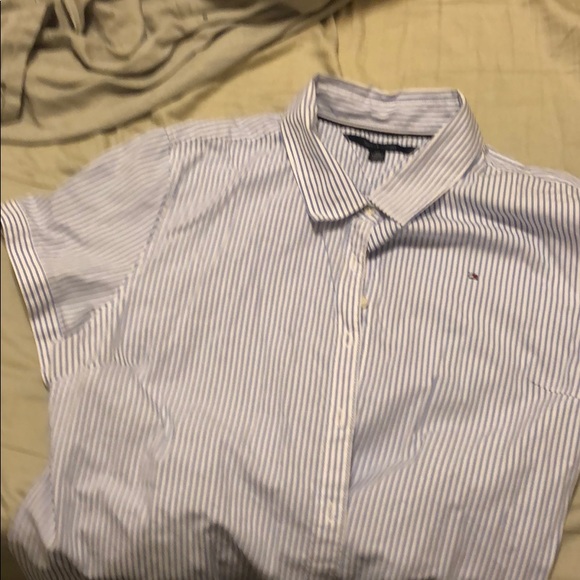 tommy hilfiger white short sleeve shirt